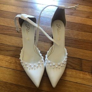 White Pearl Wedding Shoes